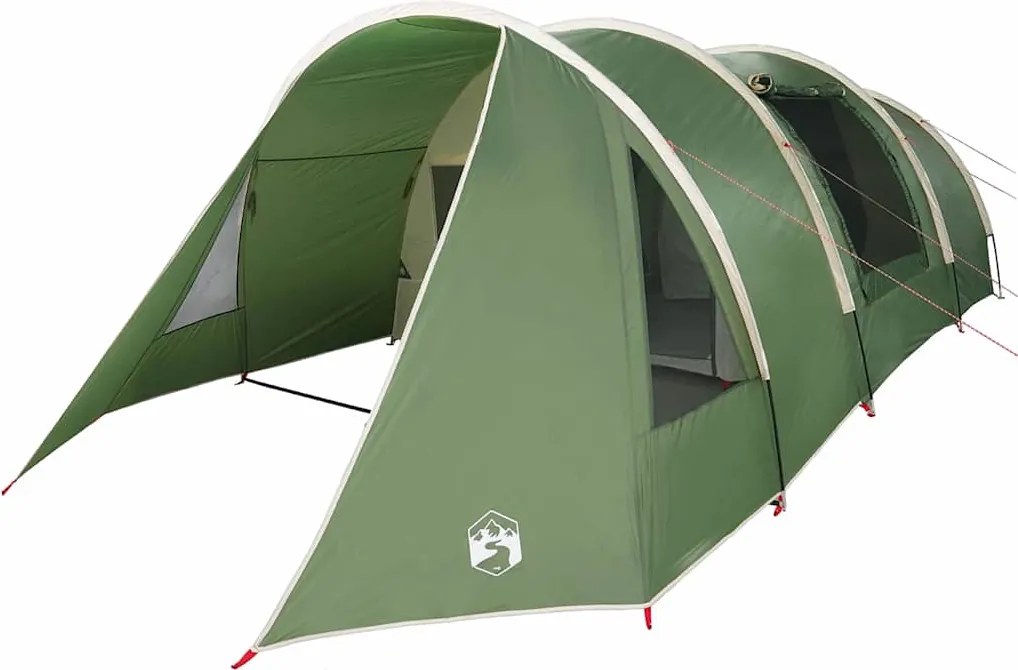 vidaXL Alagútsátor 4 fős tetővel Zöld és Fehér 778 x 356 x 210 cm
