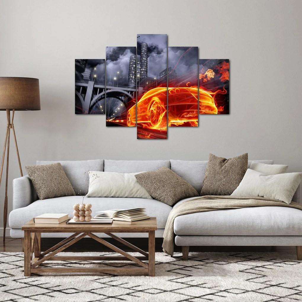 Lángoló autó képe (150x105 cm)
