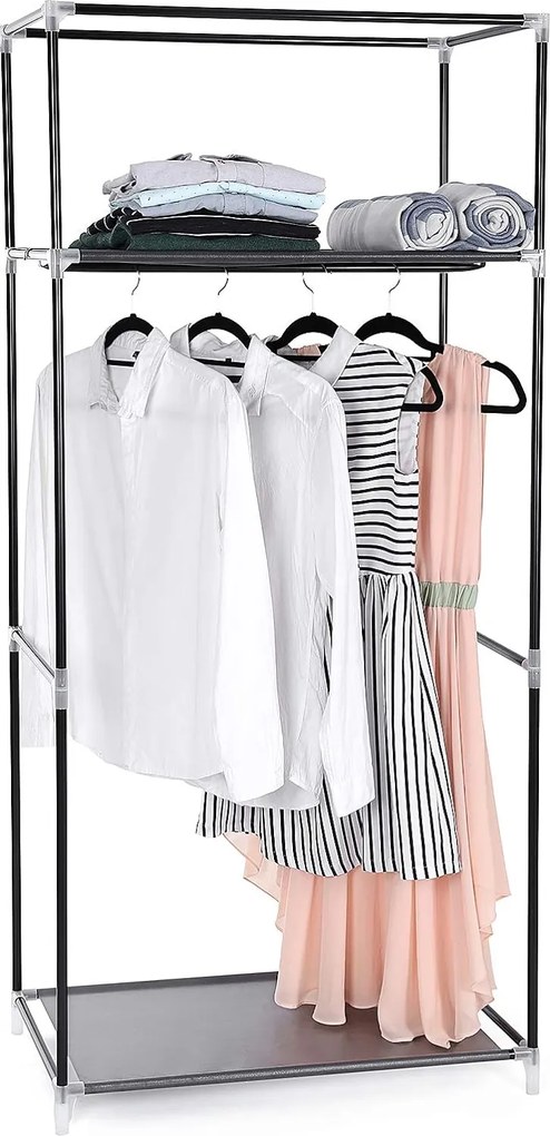 Szövet gardrób, összecsukható szekrény, szürke