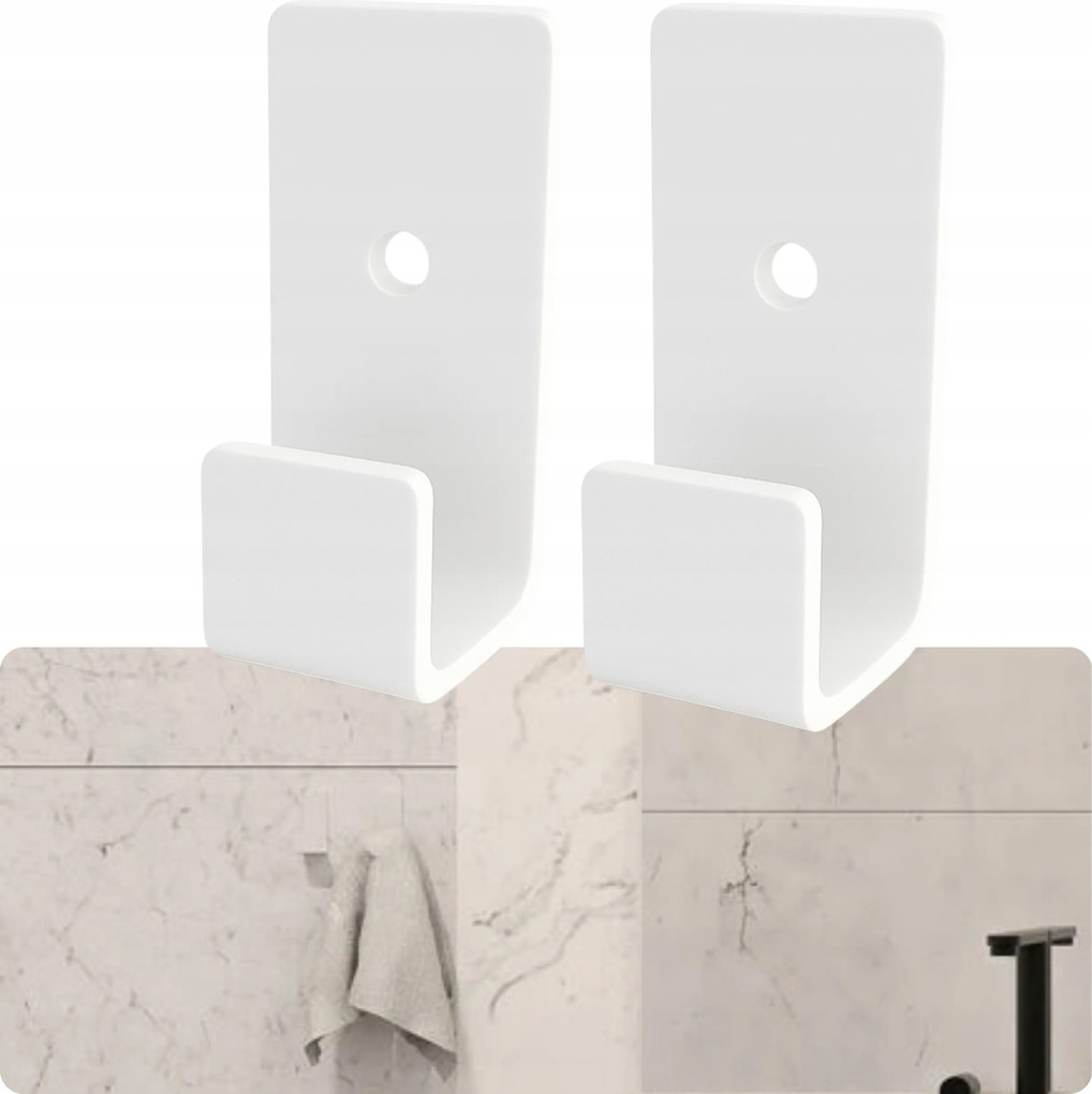 Törölköző Akasztók Loop Fürdőszobai Akasztók Fém Fehér Matt Loft 2 db