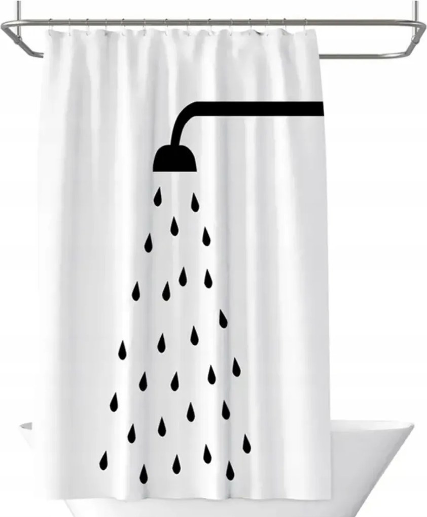 Függöny Fürdőszoba Zuhanyfüggöny Poliészter 180x200 cm Shower Za-13