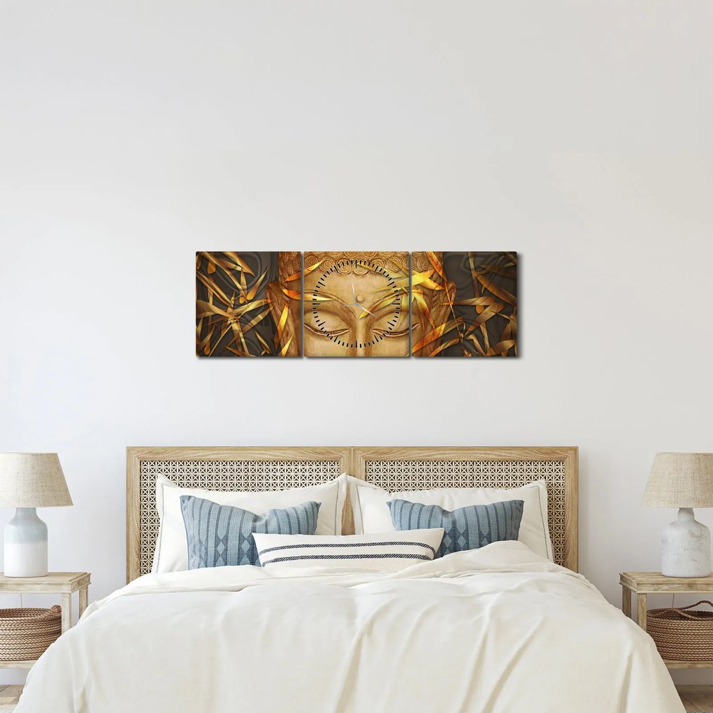 Kép - arany Buddha (órával) (90x30 cm)