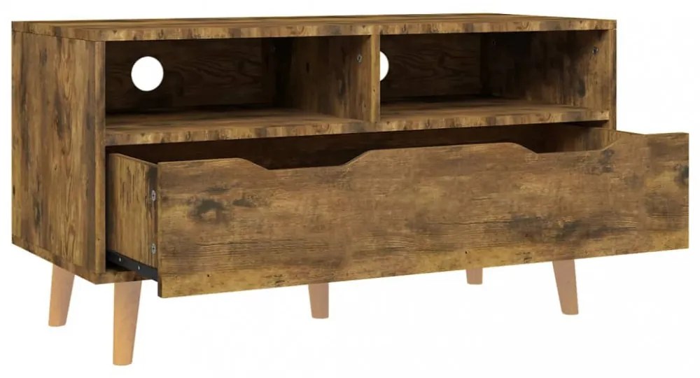 füstös tölgy színű szerelt fa TV-szekrény 90 x 40 x 48,5 cm