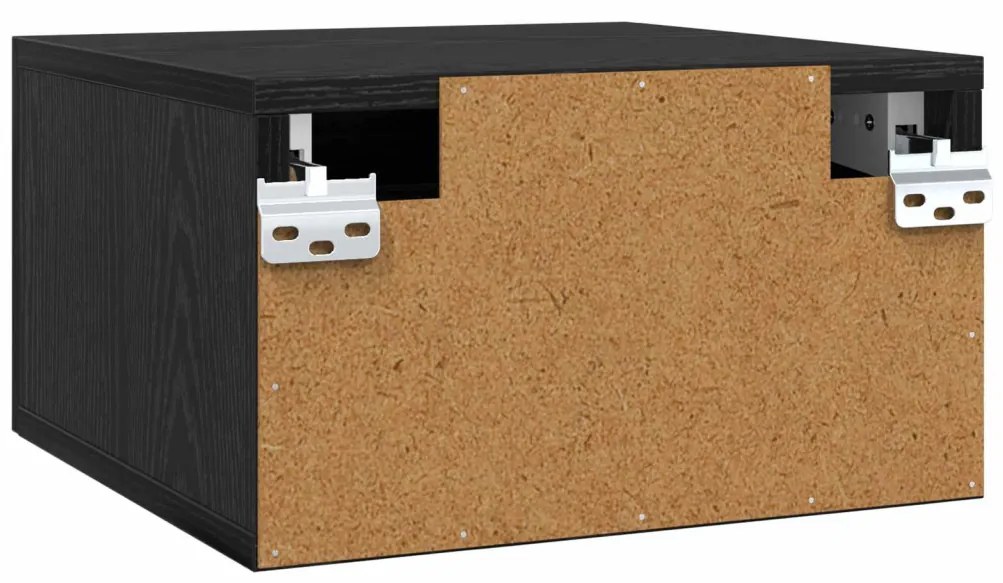 vidaXL Éjjeliszekrény fiókkal Fekete tölgy 35 x 35 x 20 cm Faanyag