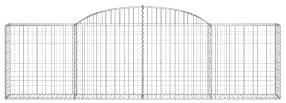 6 db íves horganyzott vas gabion kosár 300x30x80/100 cm