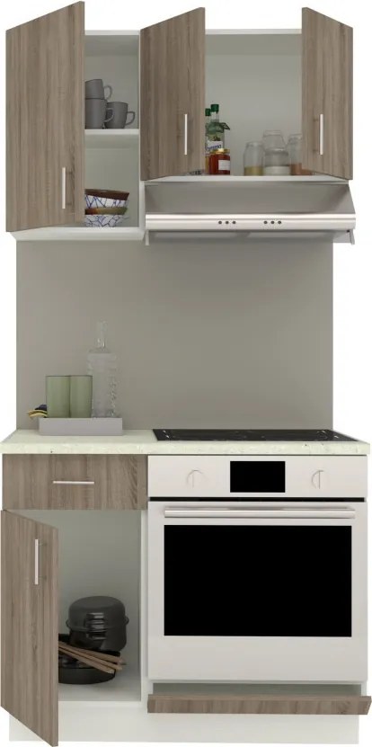 Benita konyhabútor szett V1, 100 cm - Sonoma Tölgy-Fehér N