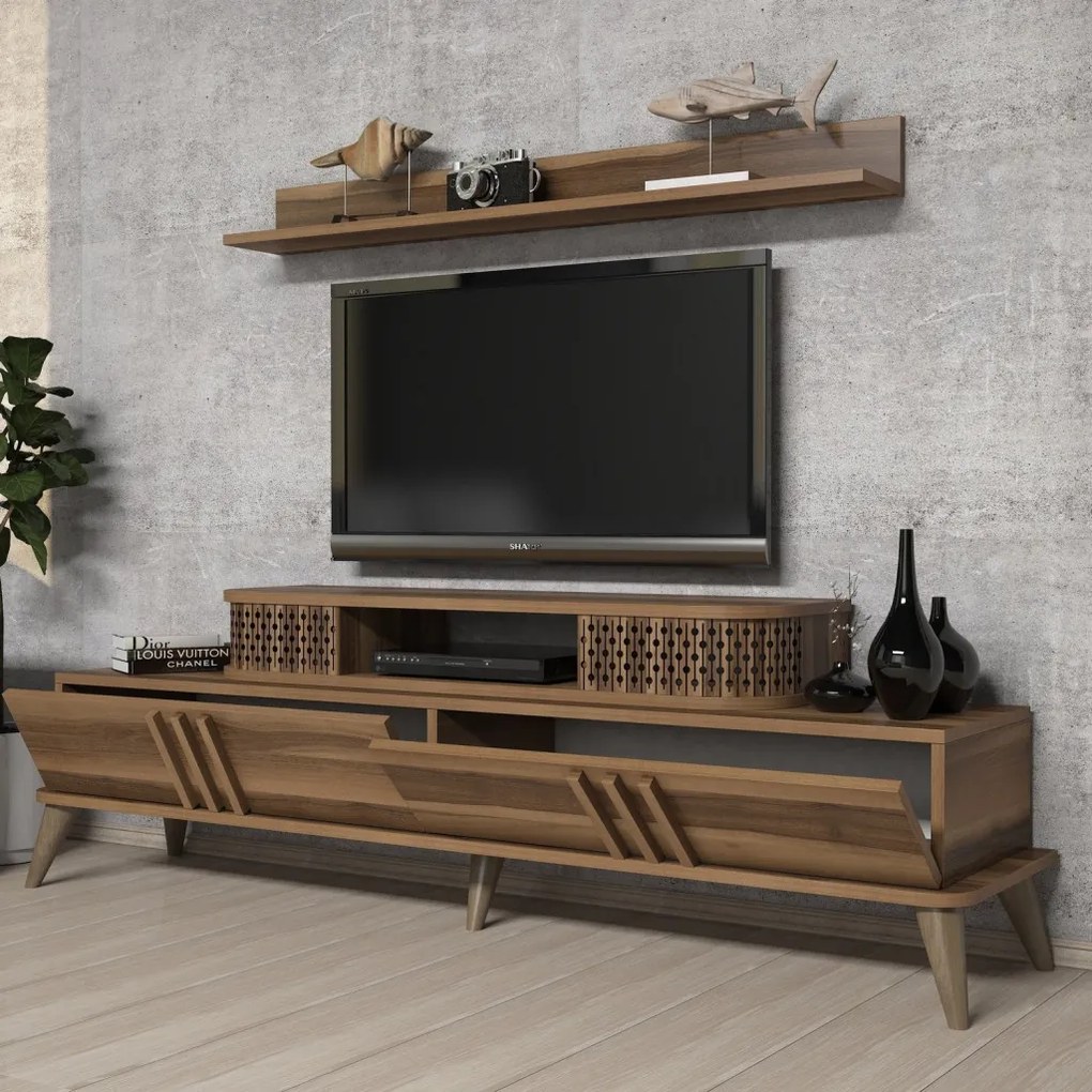 Eylül TV-állvány, dió, 168 cm