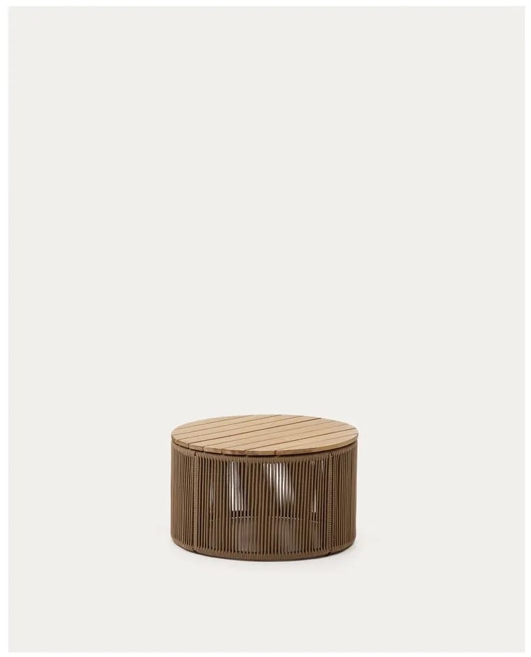 Kerek kerti dohányzóasztal akácfa asztallappal ø 60 cm Dandara – Kave Home