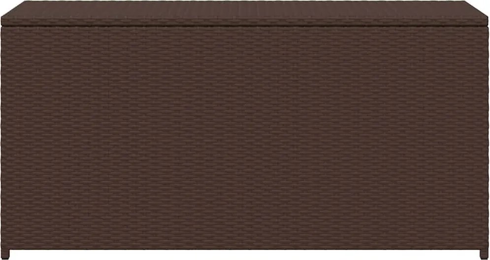 Barna Polyrattan Kerti Tárolóláda 120 X 50 X 60 Cm