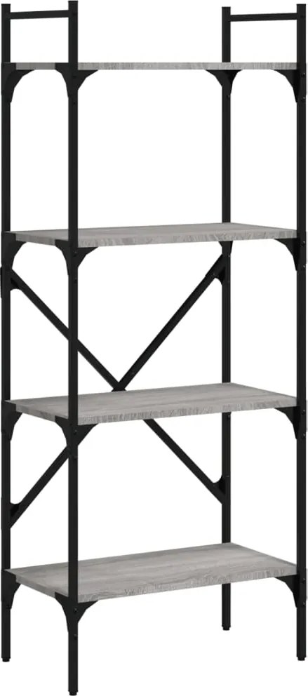 vidaXL 4 szintes szürke sonoma színű fa könyvespolc 56x31,5x138,5 cm