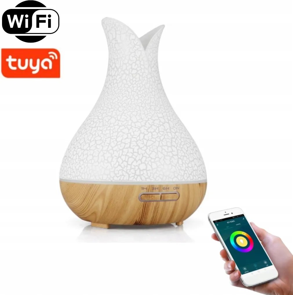 Bot Smart aroma diffúzor B5 fehér és világosbarna fa 400ml