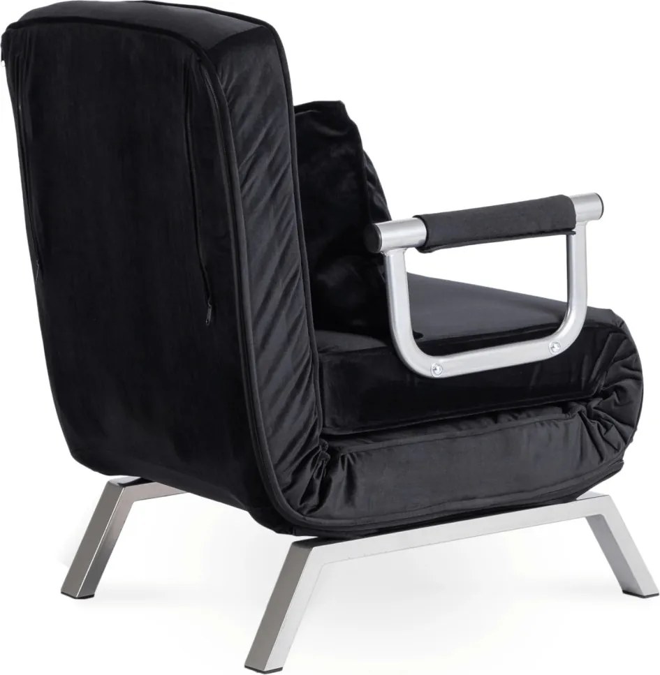 FOTEL BART Czarny Welurowy