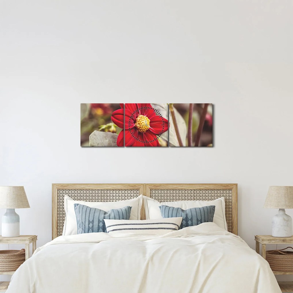 Virág képe (órával) (90x30 cm)