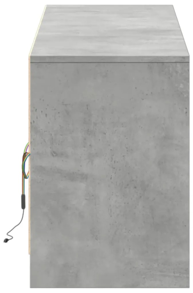 betonszürke szerelt fa TV-szekrény LED-ekkel 180 x 34 x 50 cm