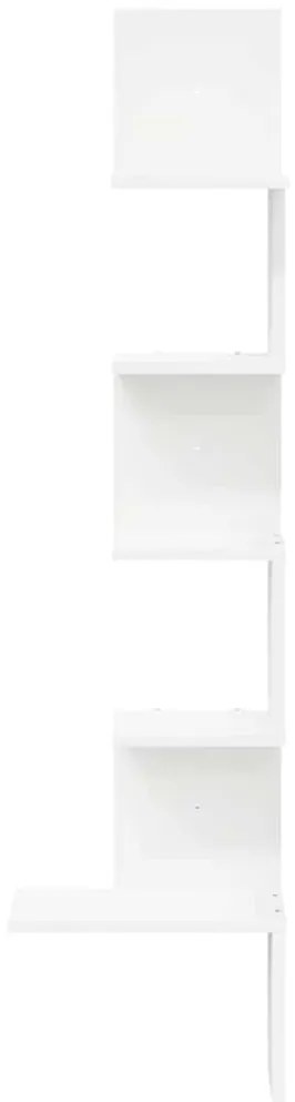 fehér forgácslap fali sarokpolc 32x32x127,5 cm