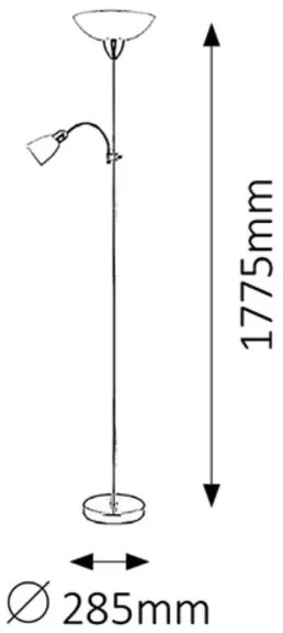 Rabalux 4067 - DIANA állólámpa 1xE27/60W+E14/40W