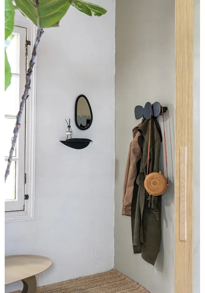 Fekete fém fali fogas 35 cm Tumulo – Spinder Design