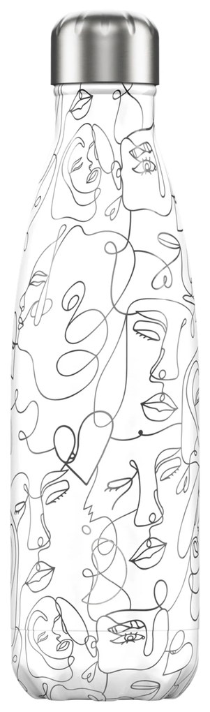 Termosz palack Chilly's Bottles - Line Art Faces 500ml, Eredeti kiadás