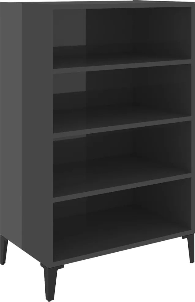 vidaXL magasfényű szürke szerelt fa tálalószekrény 57 x 35 x 90 cm