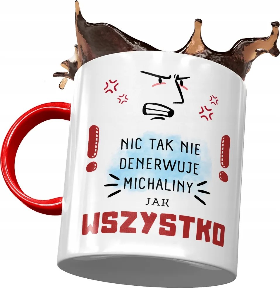 Piros Bögre Michalina Barátnőknek Ajándék Nyomtatott Fotóval