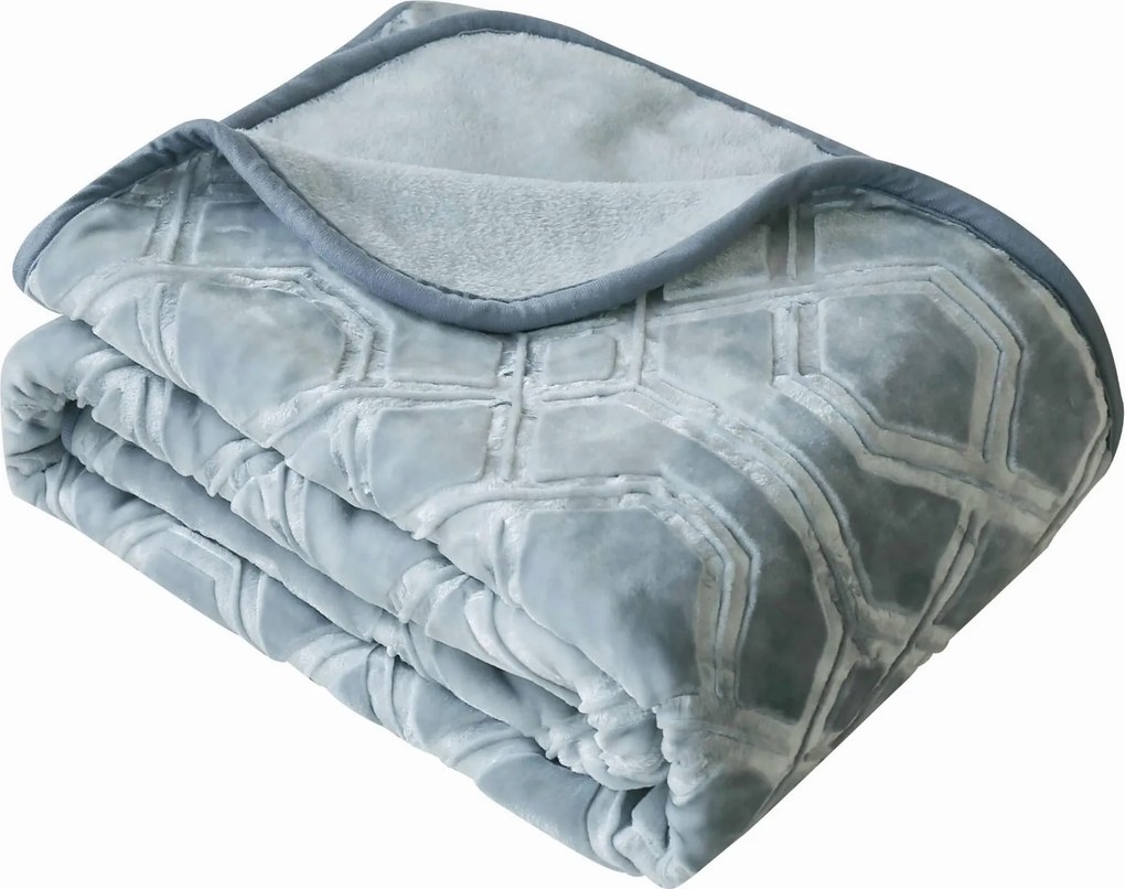 Vastag Szürke Akril Takaró 160 x 200 Vito puha Meleg Kanapé Alvóágy