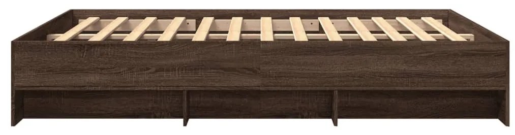 barna tölgy színű szerelt fa ágykeret matrac nélkül 160x200 cm
