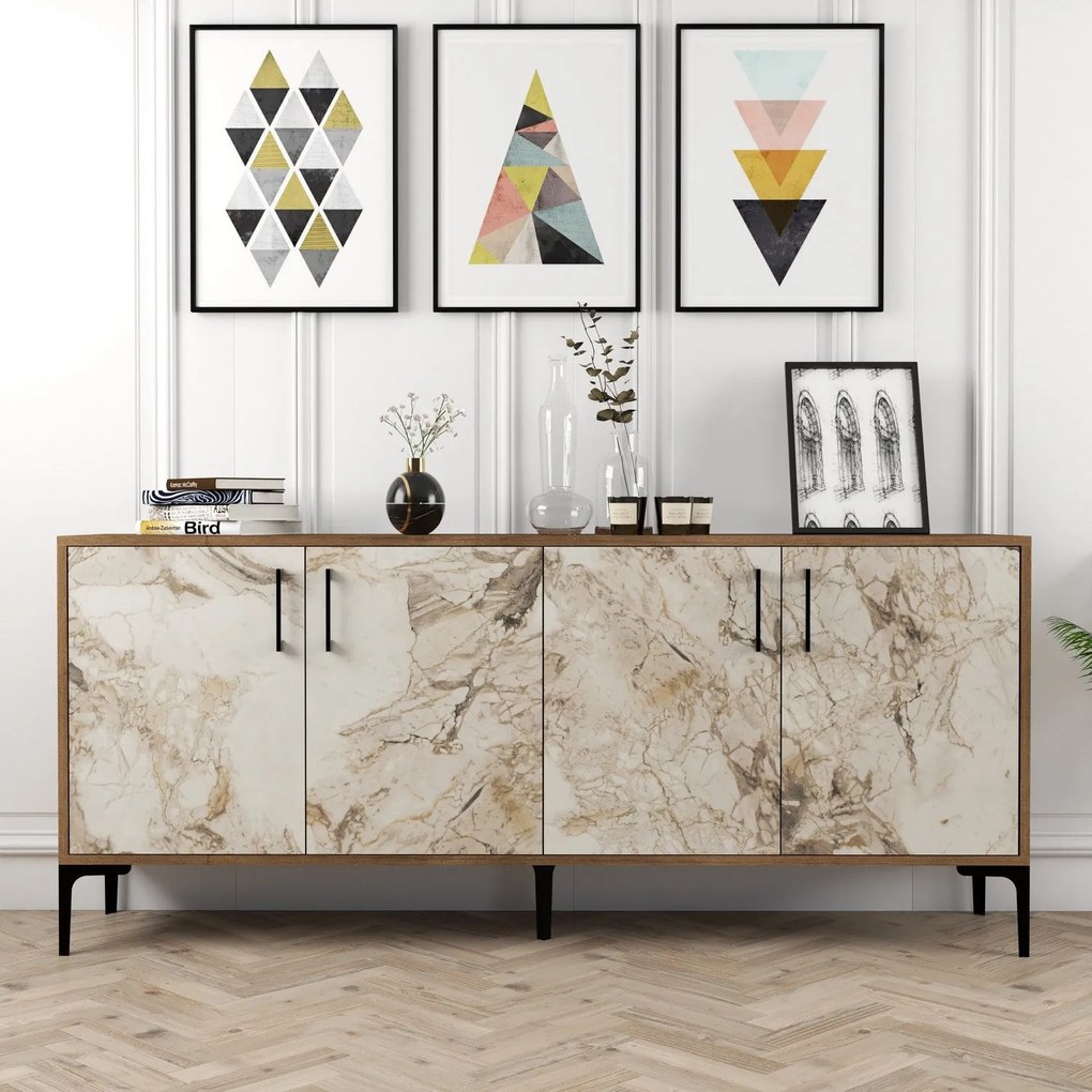 Konzolasztal Kiev - Diós, Fehér Marble
