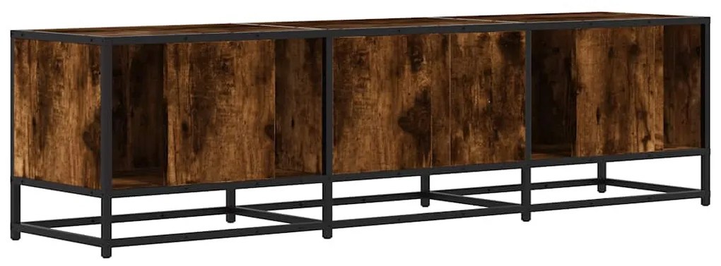 füstös tölgy színű szerelt fa és fém TV-szekrény 150x35x41 cm