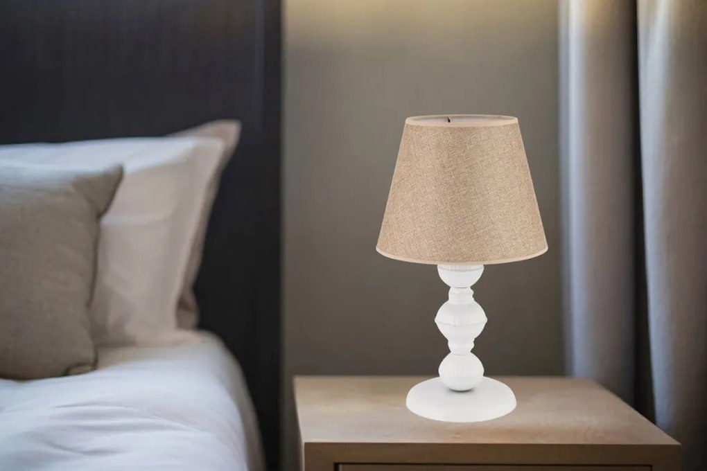 Fém éjjeli lámpa, bézs-fehér, 20 cm – TR390FLH2689