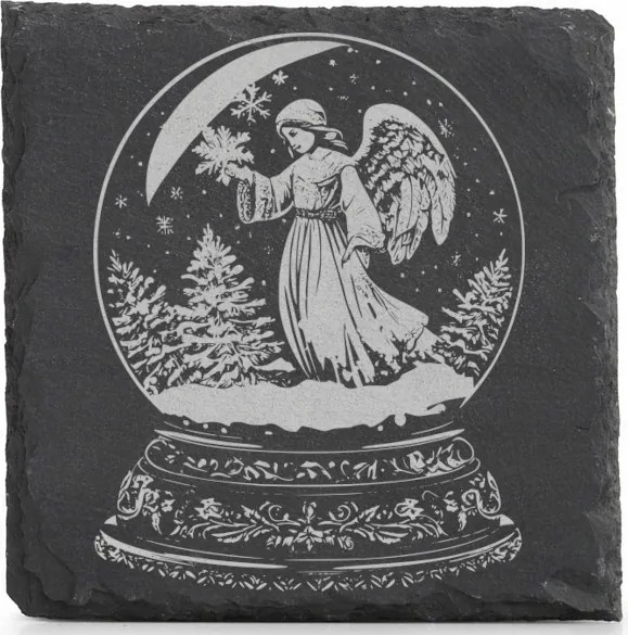 Kő alátét x4 Bögre Hó angyalka karácsonyi gömb alátét