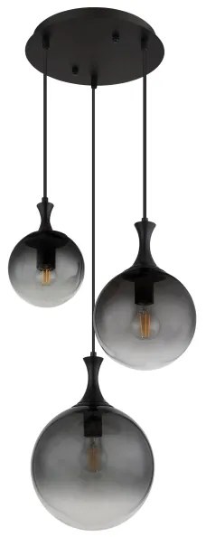 Globo 15885-3H - Csillár zsinóron DALTON 3xE27/10W/230V átm. 48 cm fekete