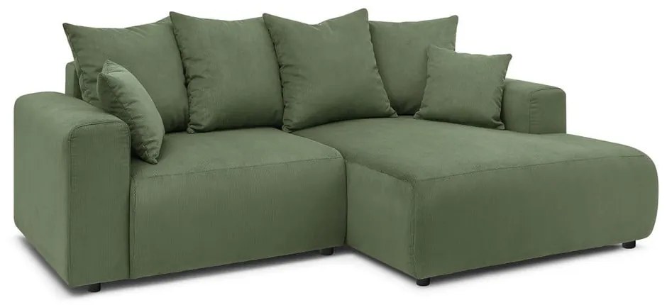 Zöld bársony sarokkanapé Enjoy – Bobochic Paris