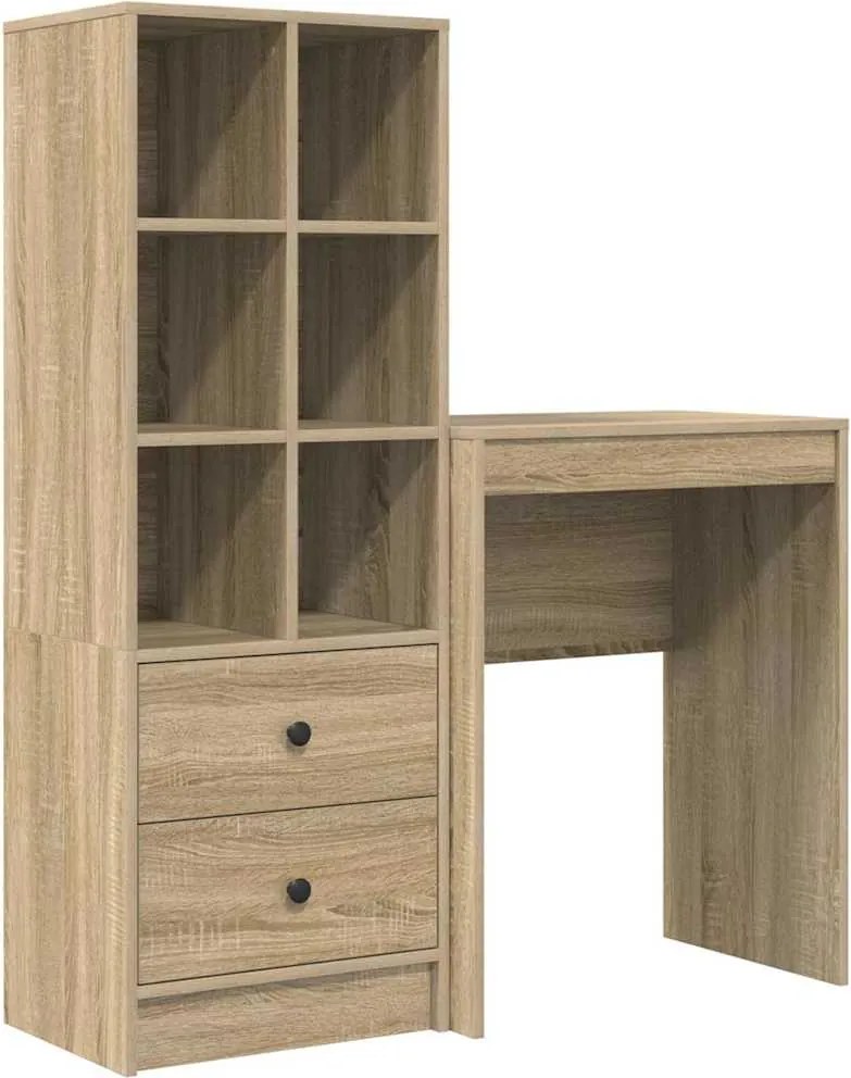 vidaXL Asztal fiókkal 2 pcs Sonoma tölgy