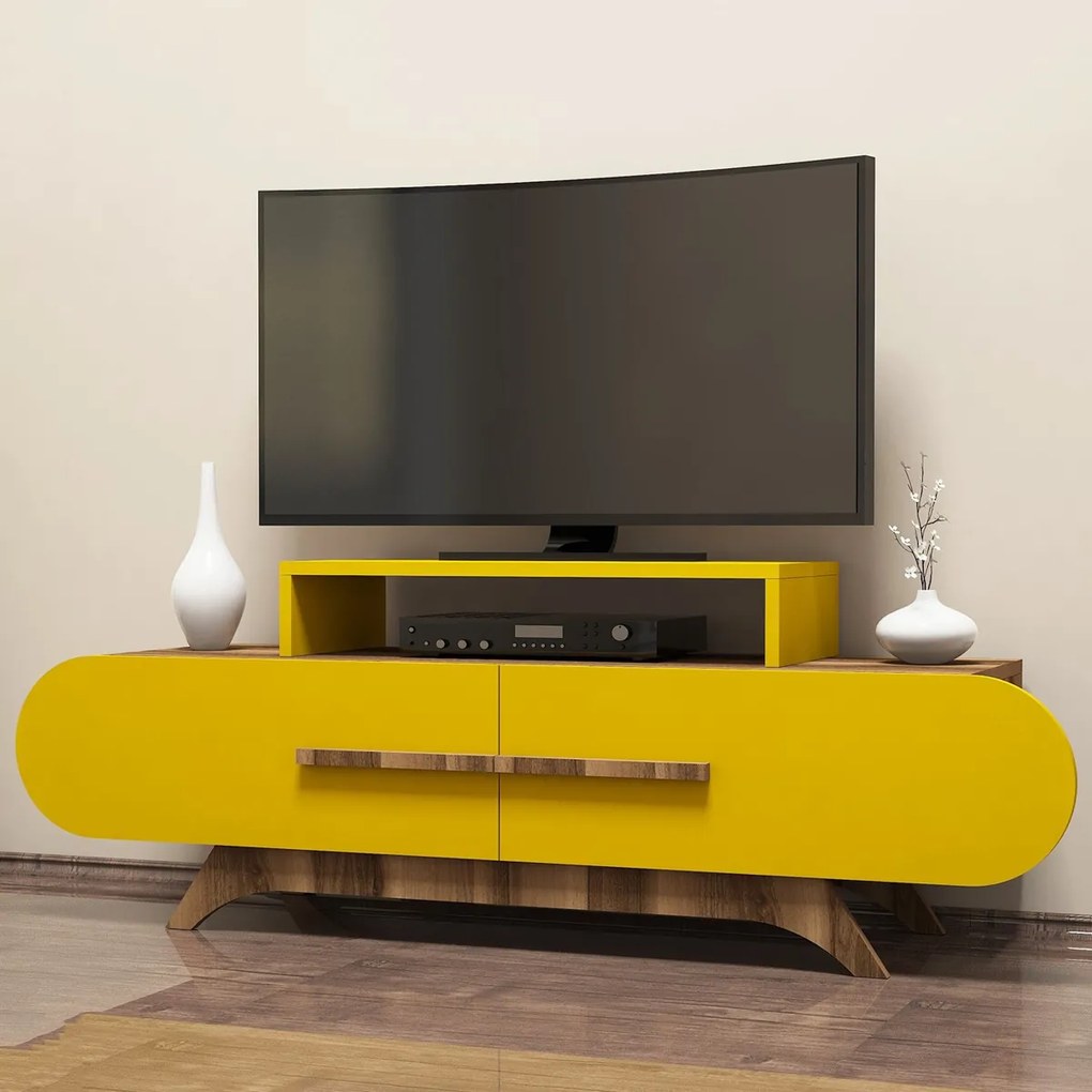 TV asztal Rose Walnut sárga