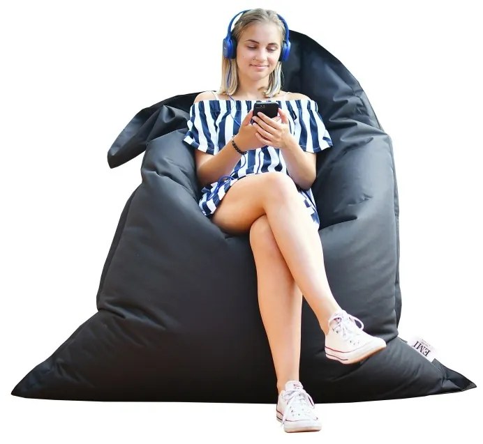 EMI fekete nylon babzsákfotel
