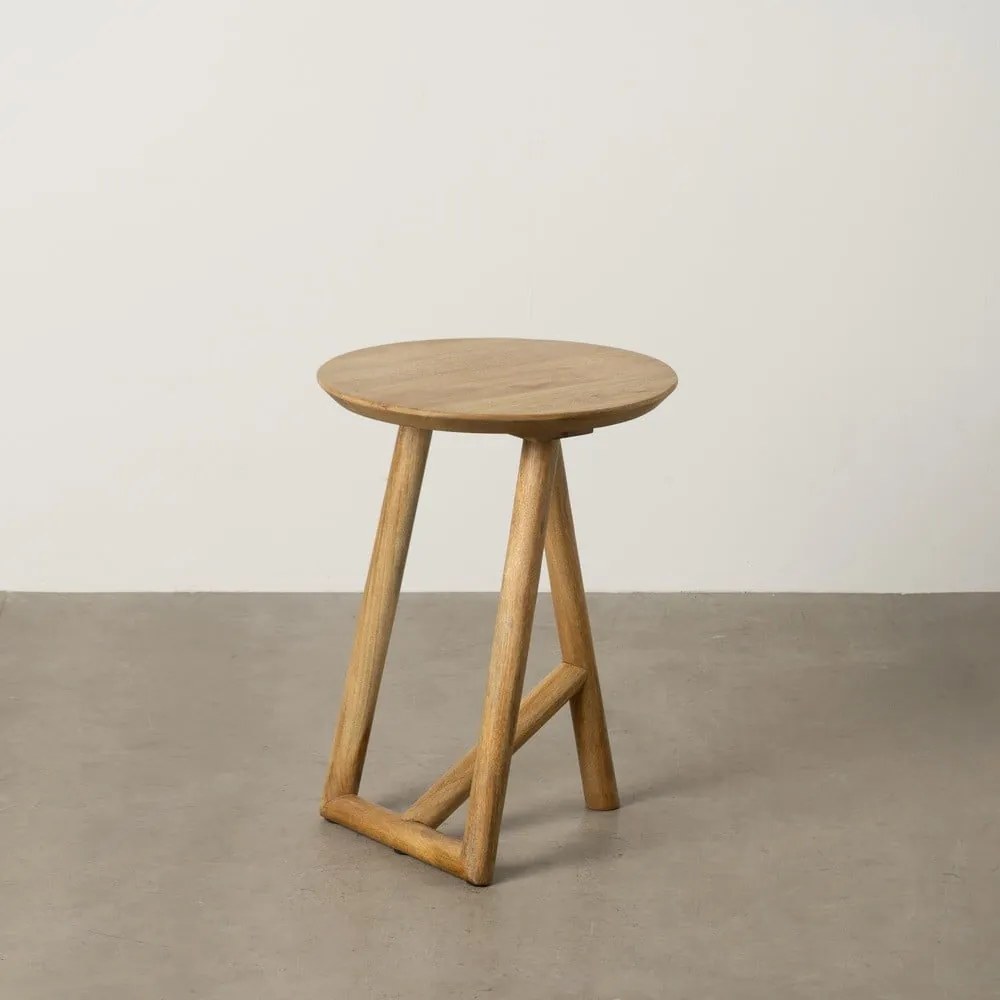 Mangófa kerek tárolóasztal ø 40 cm Mao – Ixia