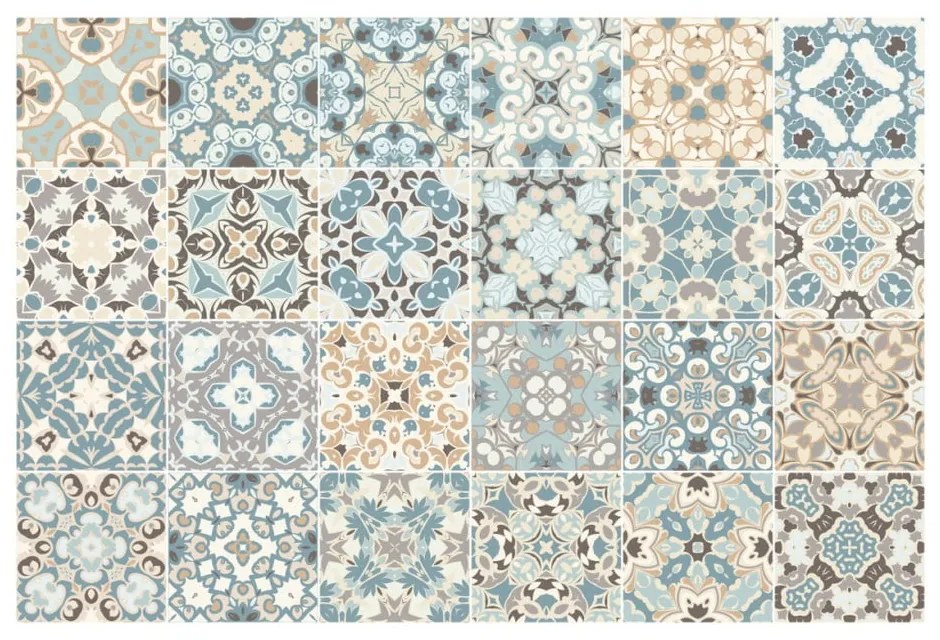 Underwater Garden 24 részes dekoratív falimatrica szett, 10 x 10 cm - Ambiance