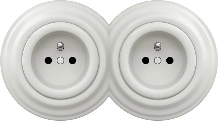 Kliklap - Dupla retro fali dugalj kerettel, 230 V, fehér