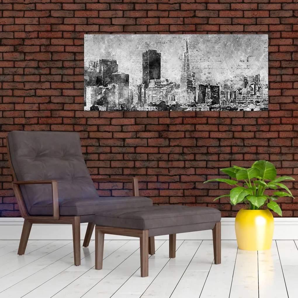 Kép - Kávé művészeti város (120x50 cm)