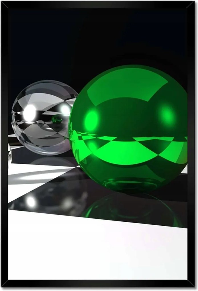 Poszterek keretben 40x60 Zöld gömb Sakktábla