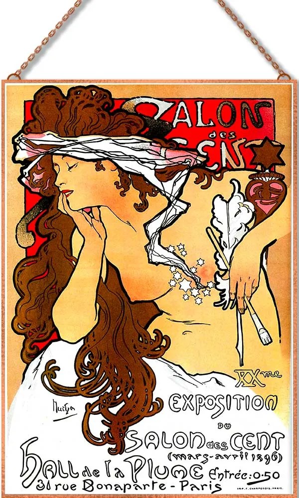 Alfons Mucha - Salon des Cent üvegkép, falikép