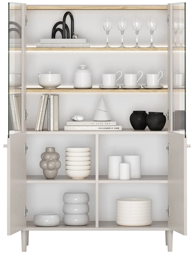 Elivo vitrin 100 cm - kasmír / olajozott tölgy