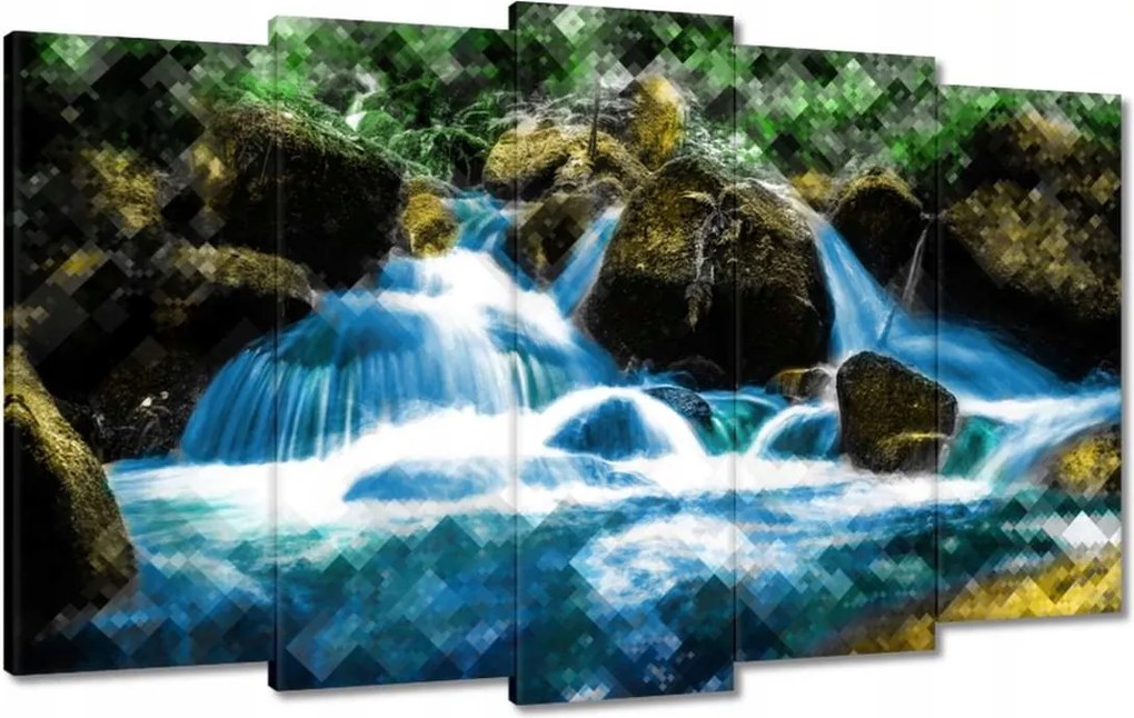 Festmények 100x60 Grafika Hegyi vízesés