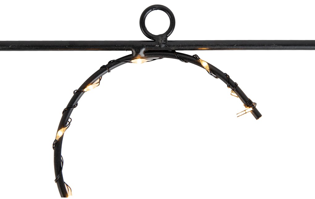 Karácsonyi fali lámpa fekete XMAS LED-del, időzítővel IP44 - Yoro