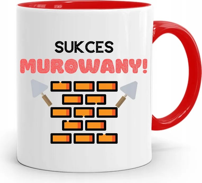 Piros Építőipari Bögre Barkácsoló Szakember Ajándék fényképes nyomtatással