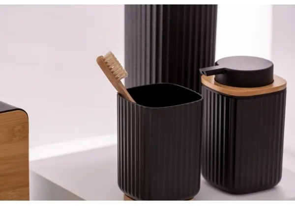 WENKO 25304100 - WC-szett ROTELLO 10x36 cm fekete/barna