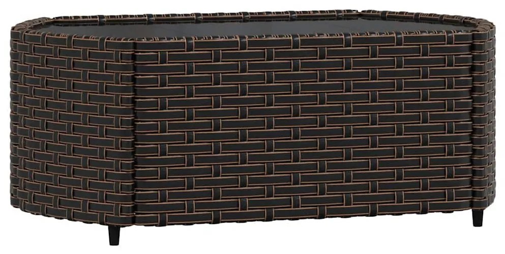 3 részes barna polyrattan kerti ülőgarnitúra párnával