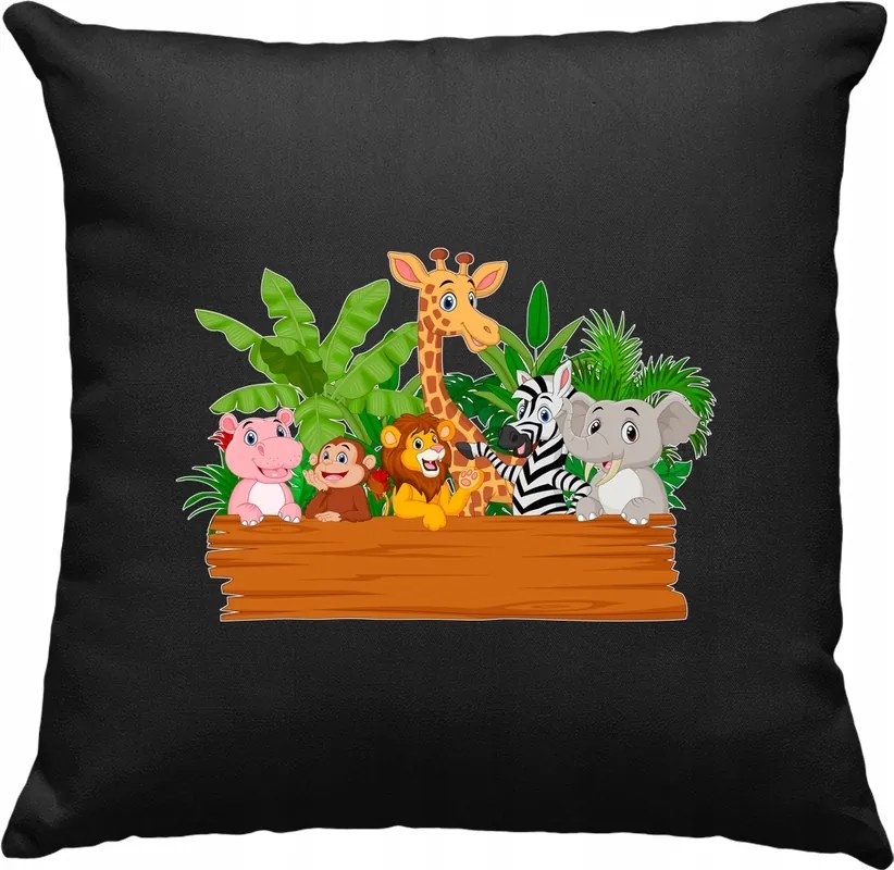 Állatkerti párna Állatok 2 fekete