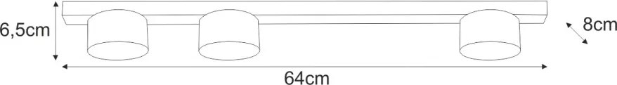 KAJA K-5531 CRUZ Fekete Színű Mennyezeti Lámpa 3xGX53 10W IP20