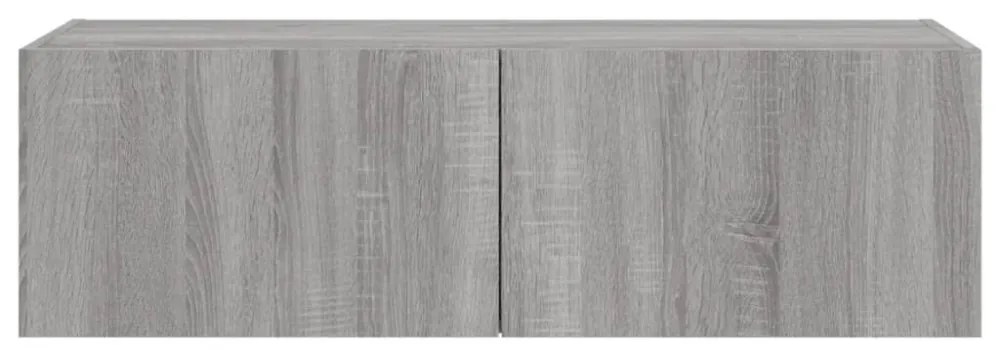 szürke sonoma színű fali TV-szekrény LED-ekkel 100 x 35 x 31 cm